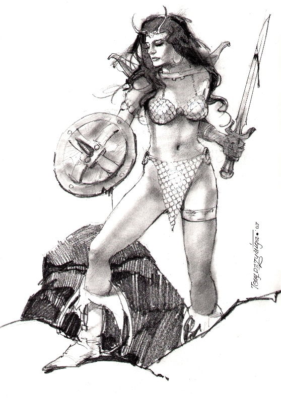 Red Sonja In Chris Klamer S Tony Dezuniga Comic Art Gallery Room