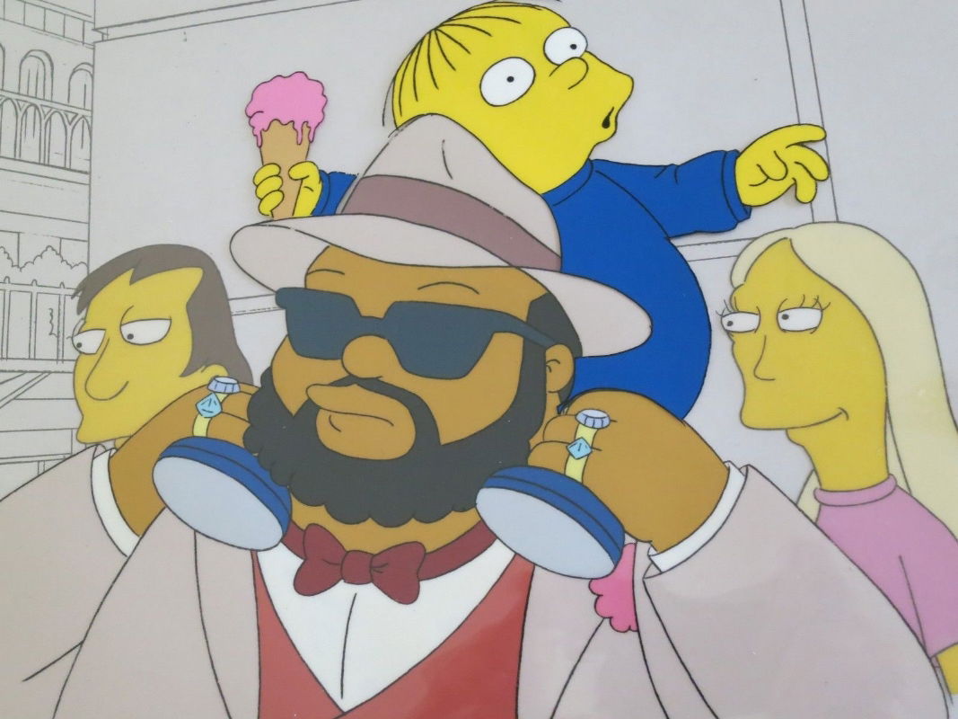 The Simpsons Animation Cel Big Daddy And Ralph Wiggum From Season 8 The Simpsons Spin Off