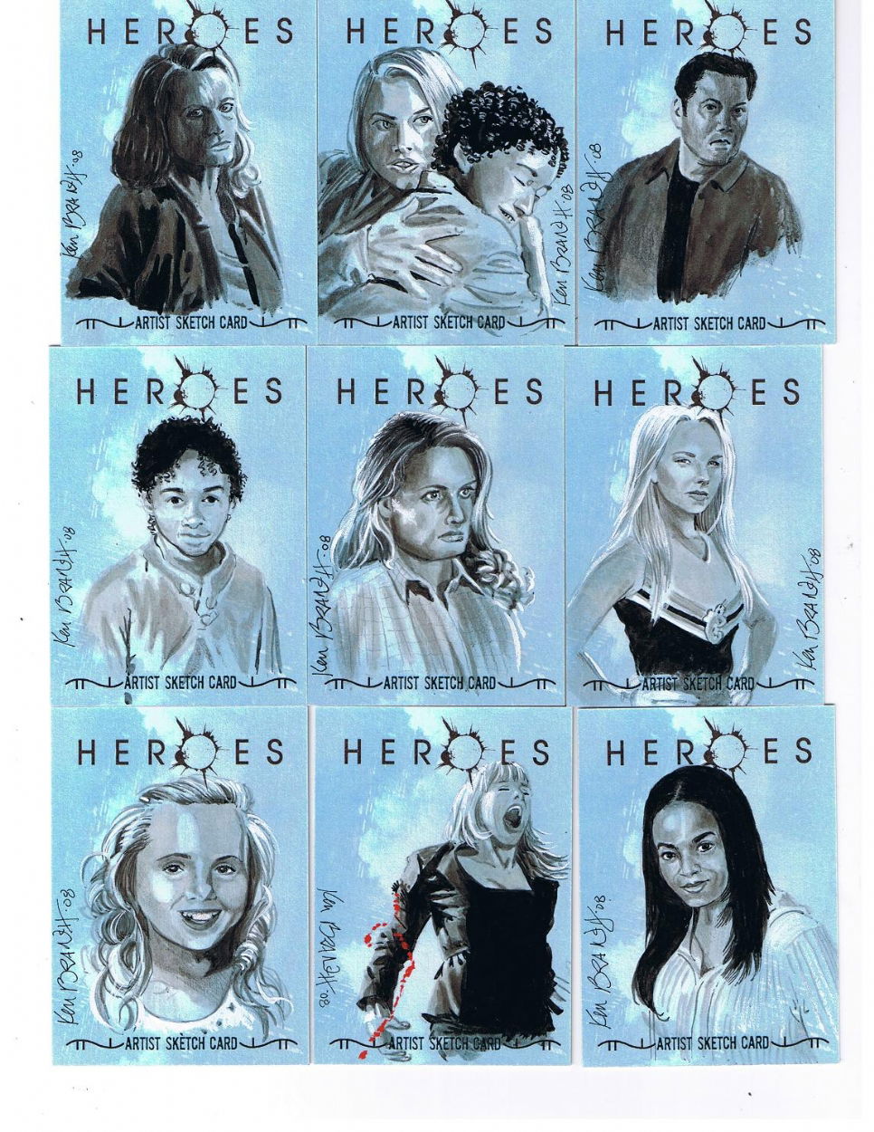 Heroes Sketch Cards Page 2 In Ken Branch S Sketch Cards Topps Heroes Season 2 Comic Art Gallery Room