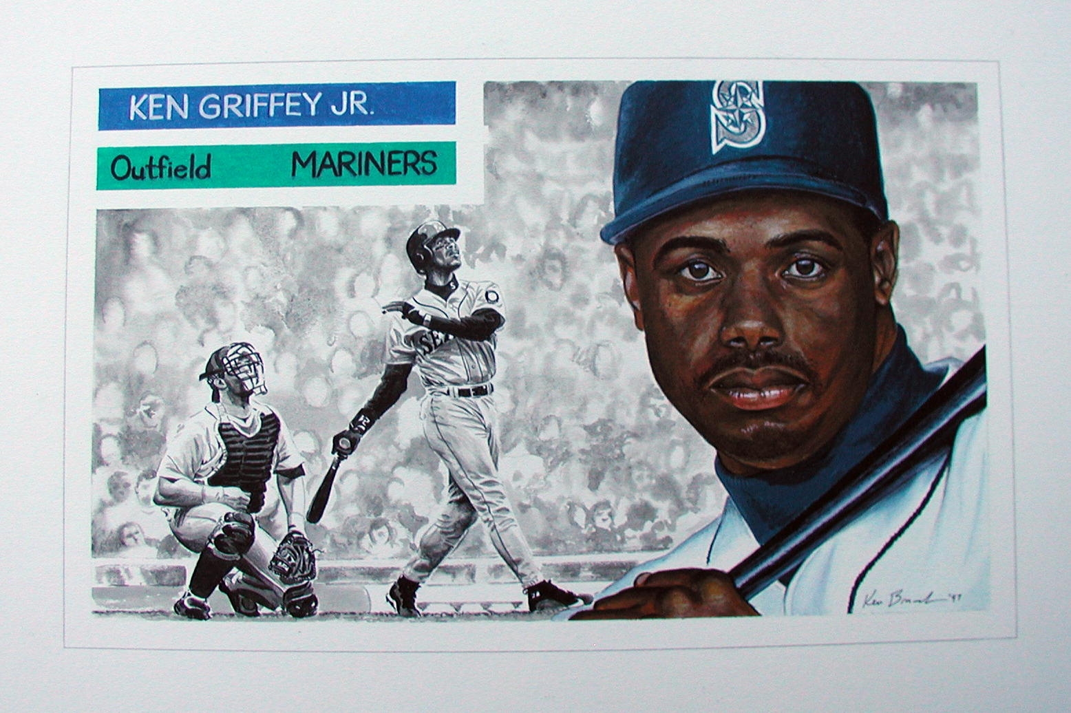 Ken Griffey Jr. original art, in ken branch's Sports Baseball art FOR SALE  Comic Art Gallery Room
