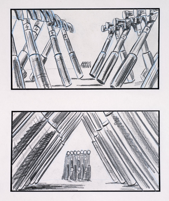 Pink Floyd-The Wall movie- March of the Hammers' studio drawings sheet 6 Comic Art