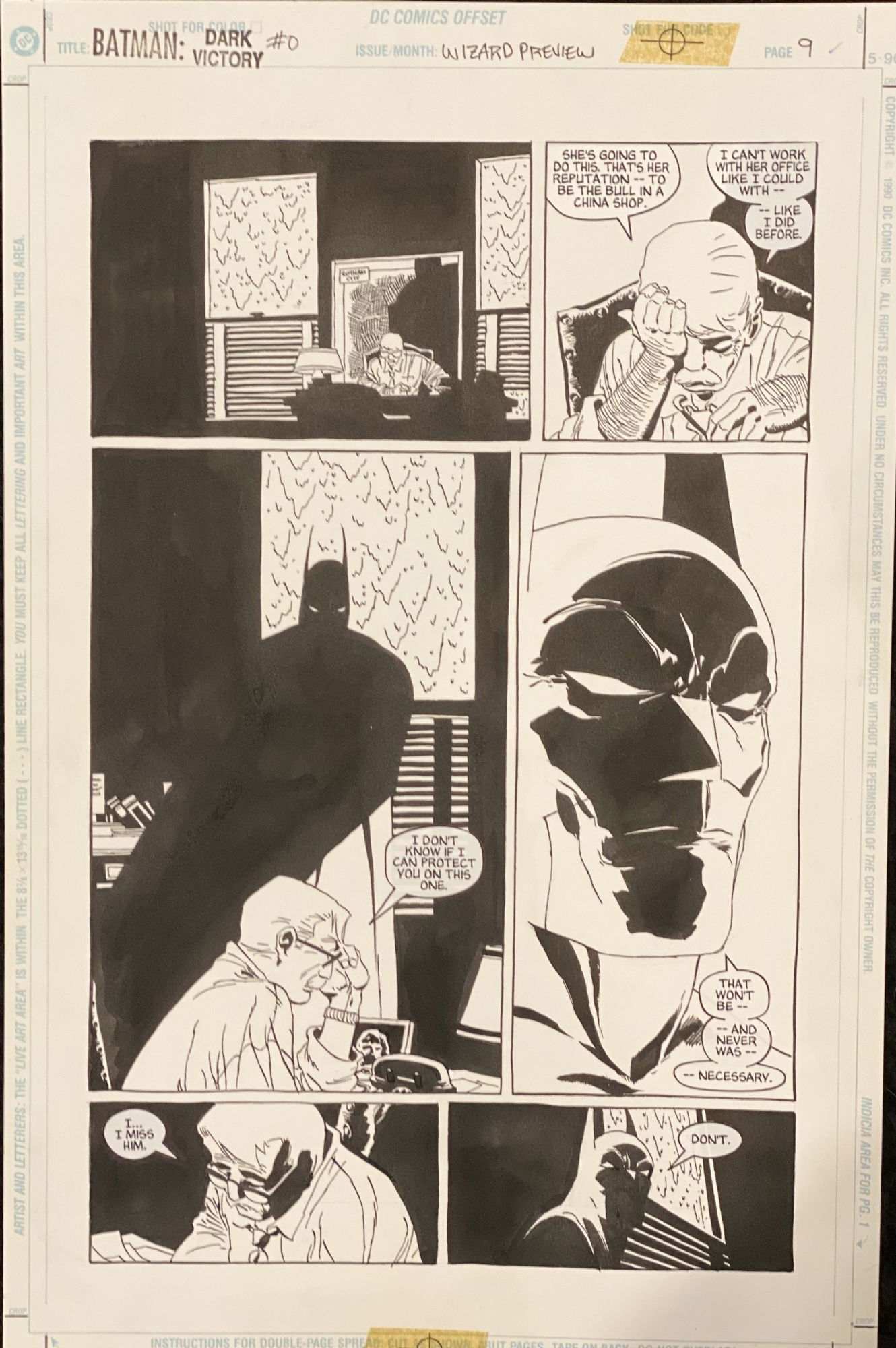 Batman: Dark Victory #0 Page 9 Original Art, in Michael “Chad” Cloe's Tim  Sale Art Comic Art Gallery Room