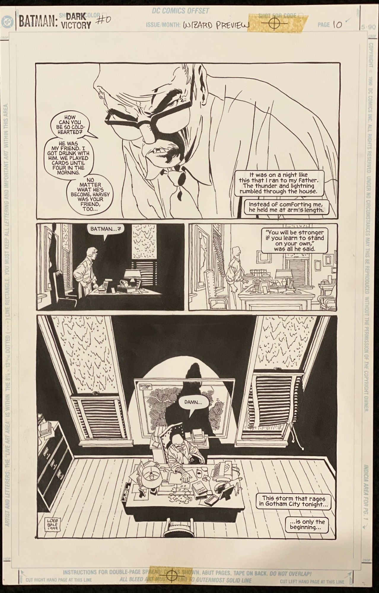 Batman: Dark Victory #0 Page 10 Original Art, in Michael “Chad” Cloe's Tim  Sale Art Comic Art Gallery Room