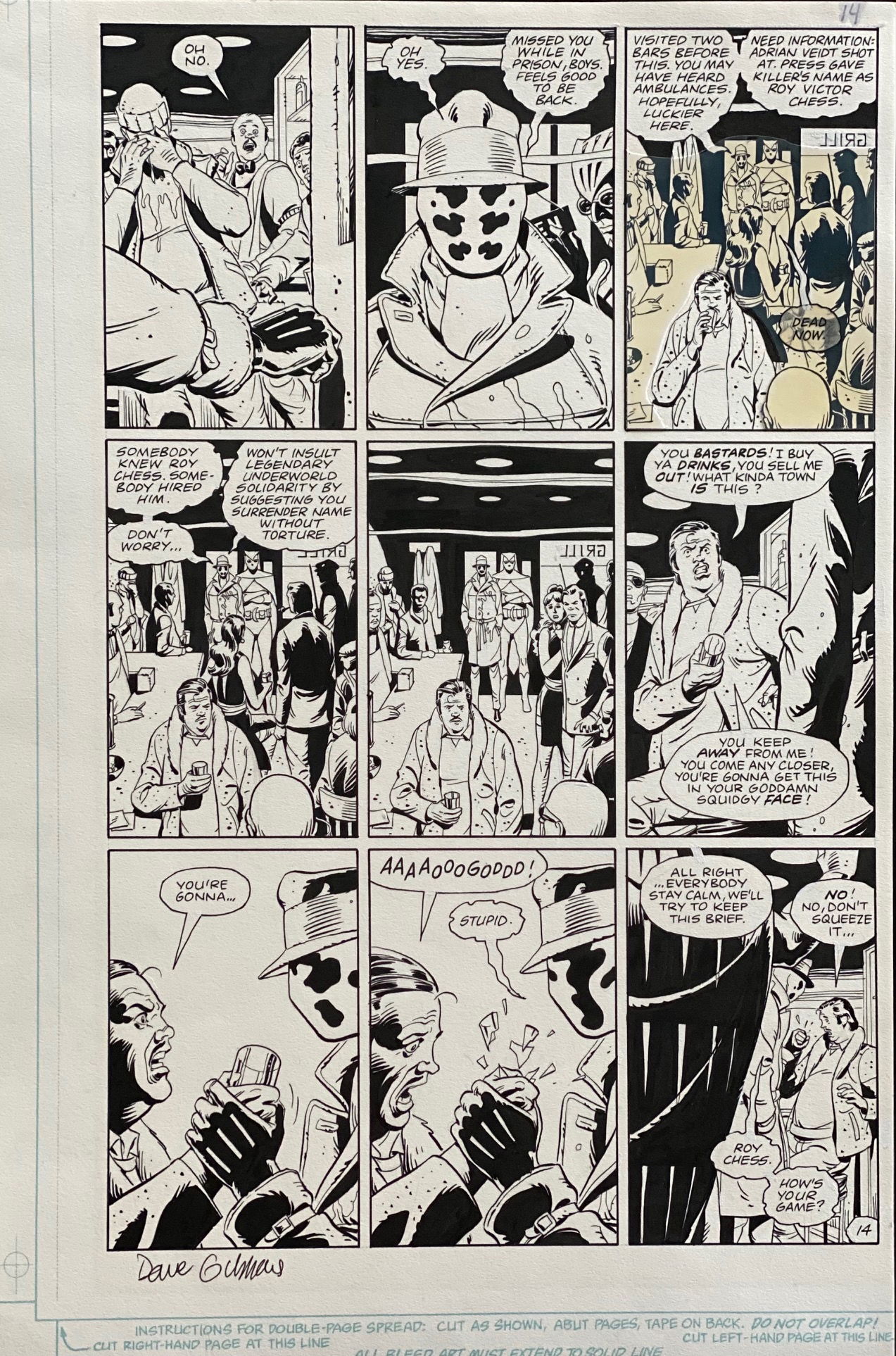 Watchmen Page Original Art In Michael Chad Cloe S Dave Gibbons Art Comic Art Gallery Room