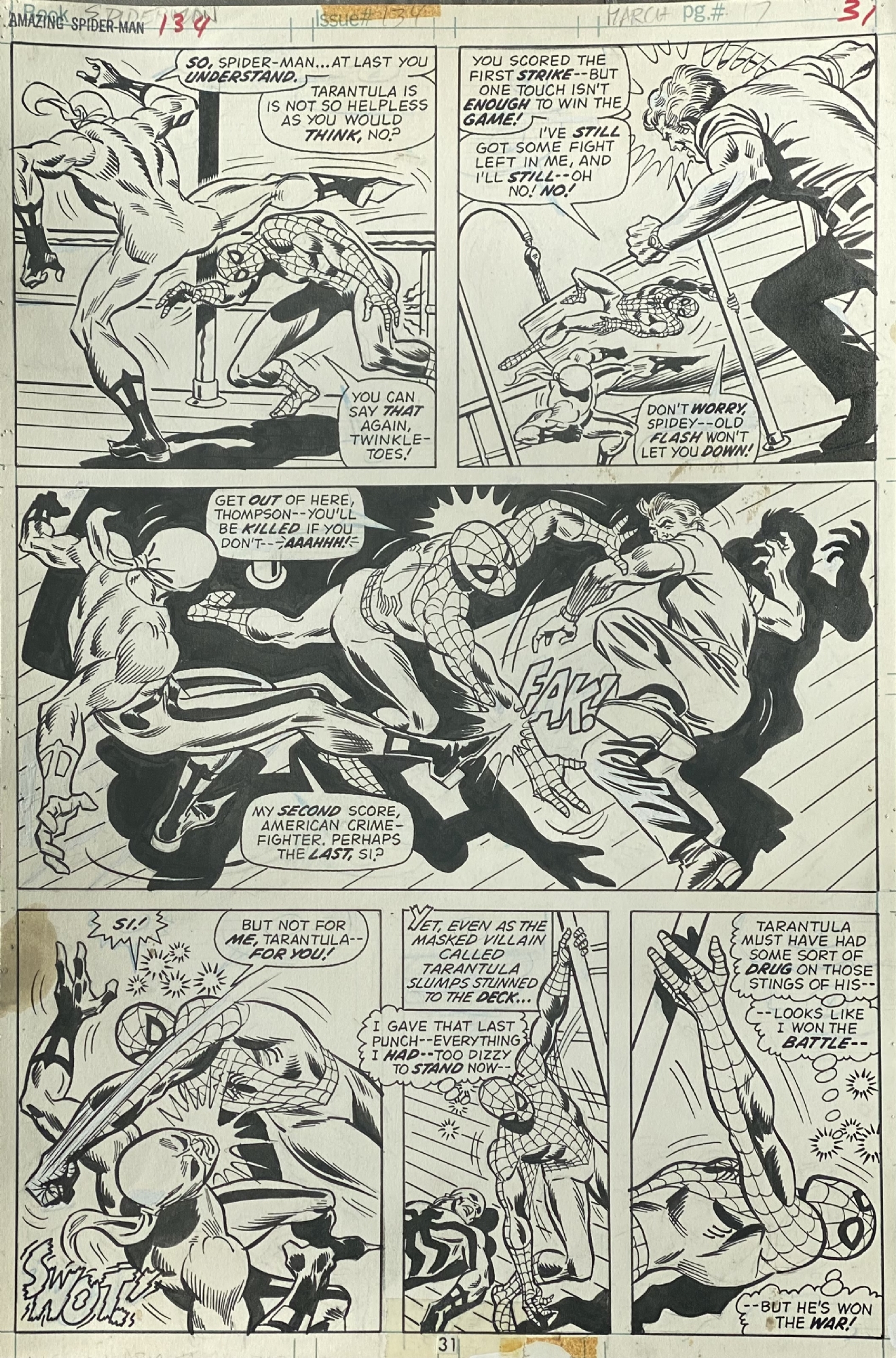 Amazing Spider-Man #134 Page 17 Original Art Comic Art