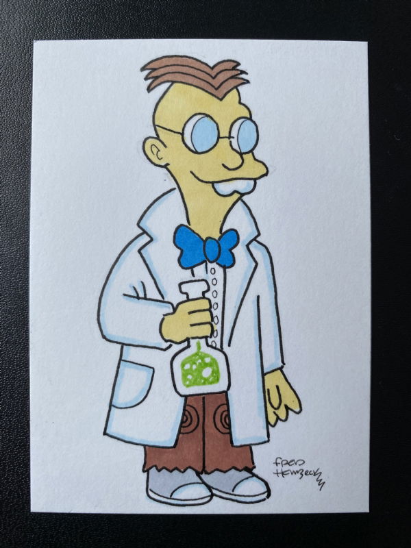 Professor Frink Fred Hembeck Sketch Card In Evan Kingstons Evans