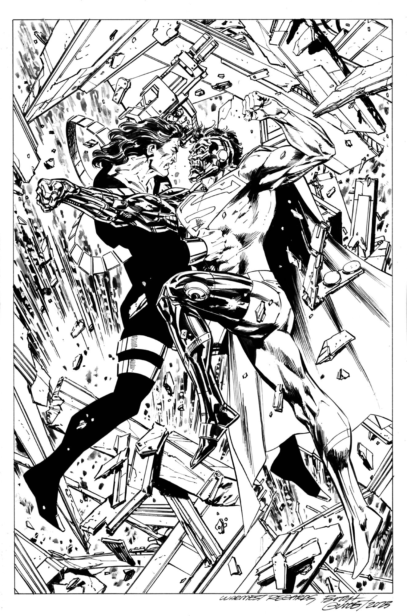 SUPERMAN VS CYBORG SUPERMAN COMMISSION BY BUTCH GUICE, in Jason ...