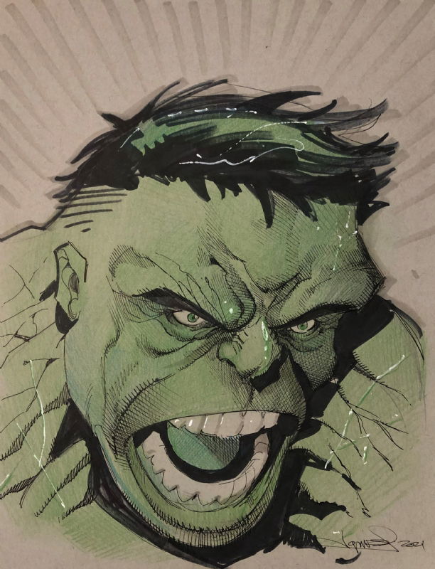 Hulk Sketch by Aaron Lopresti, in Jefferson Roswell's Comic Art Comic ...