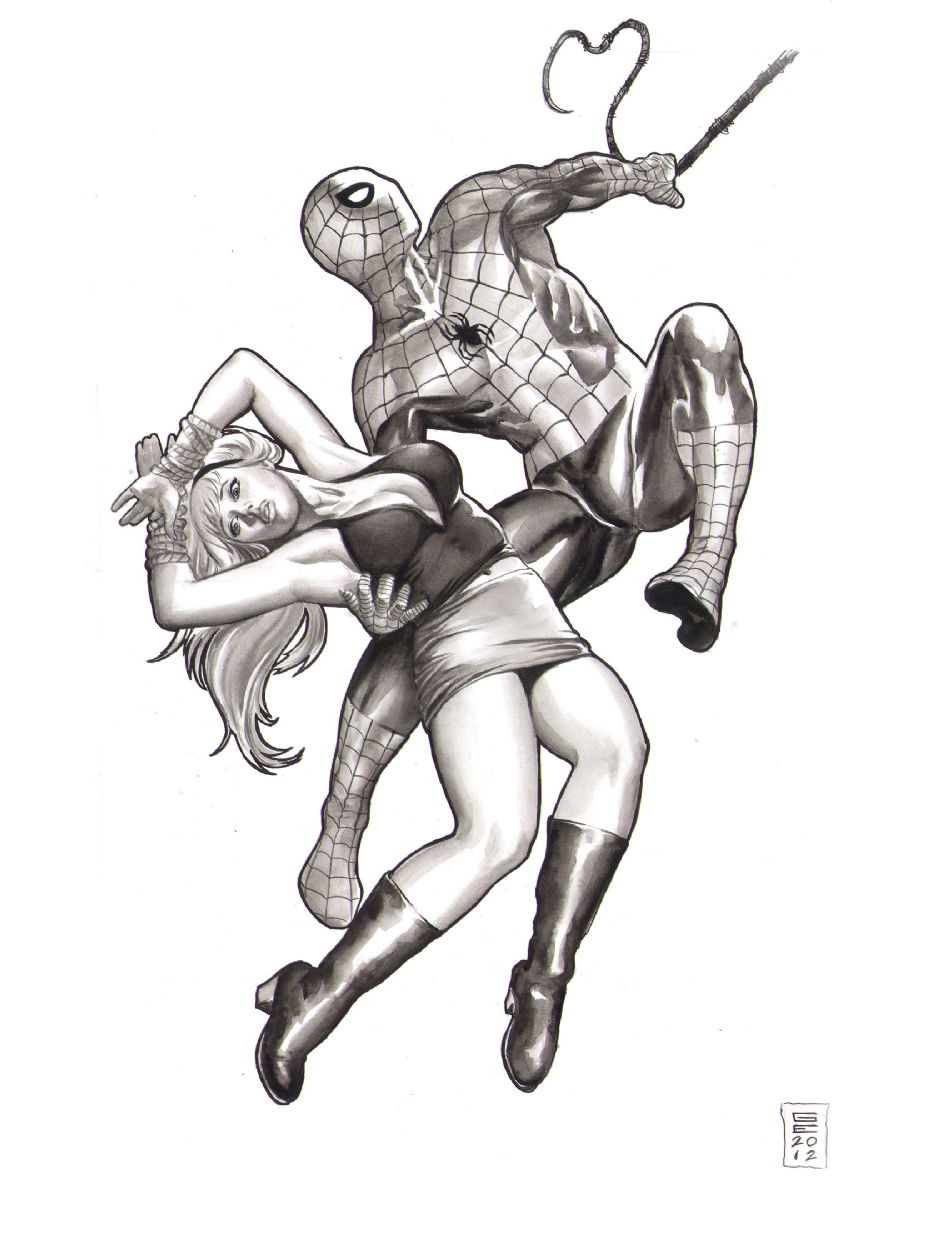 Spiderman Saves Gwen Stacy, in Gene Espy's All the latest SOLD art! Comic  Art Gallery Room