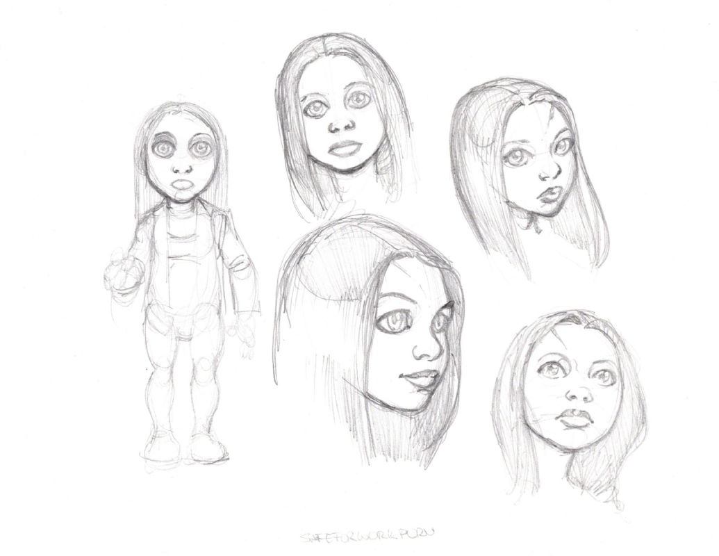 Dawn Doll Sketches, in Alan Sharples's Karatattoo Comic Art Gallery Room