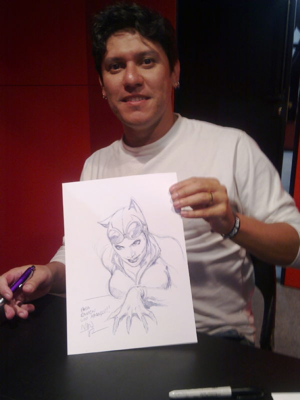 Ivan Reis with the sketch - Barcelona 2010, in Ramon Roig's Conventions ...