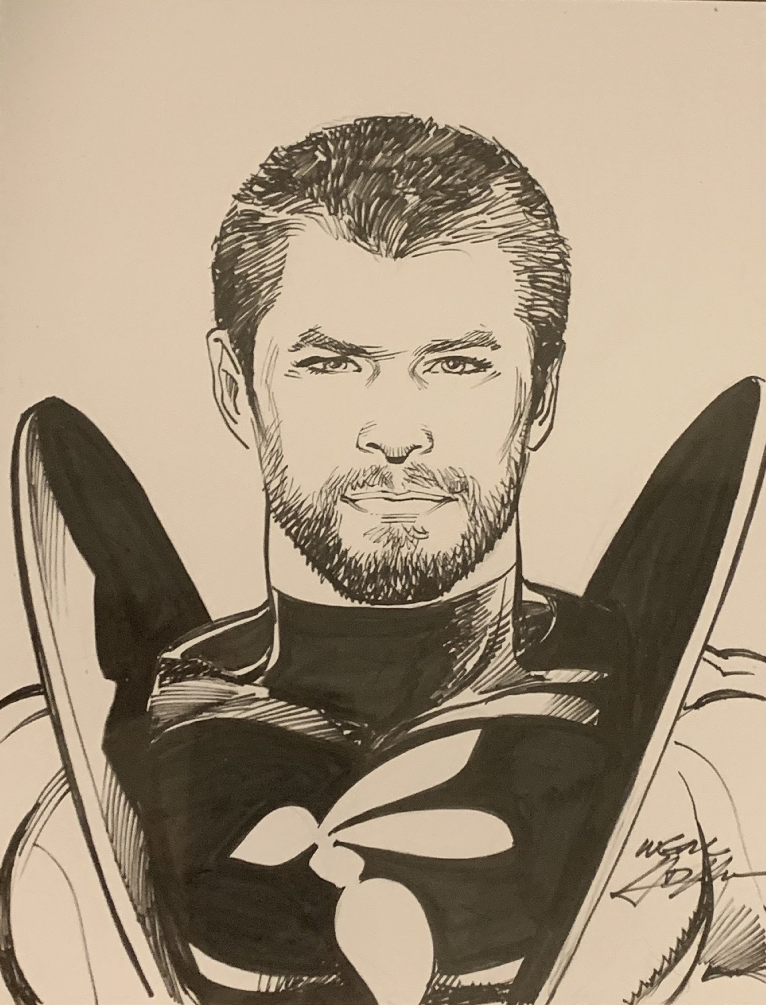 Painting with finished crayons ... Chris Hemsworth