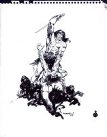 Conan pen and ink sketch Comic Art