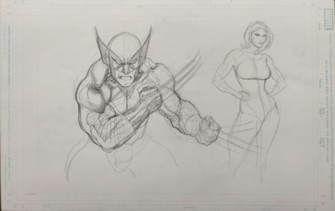 Wolverine and sue storm encyclopedia of marvel cover prelim Comic Art