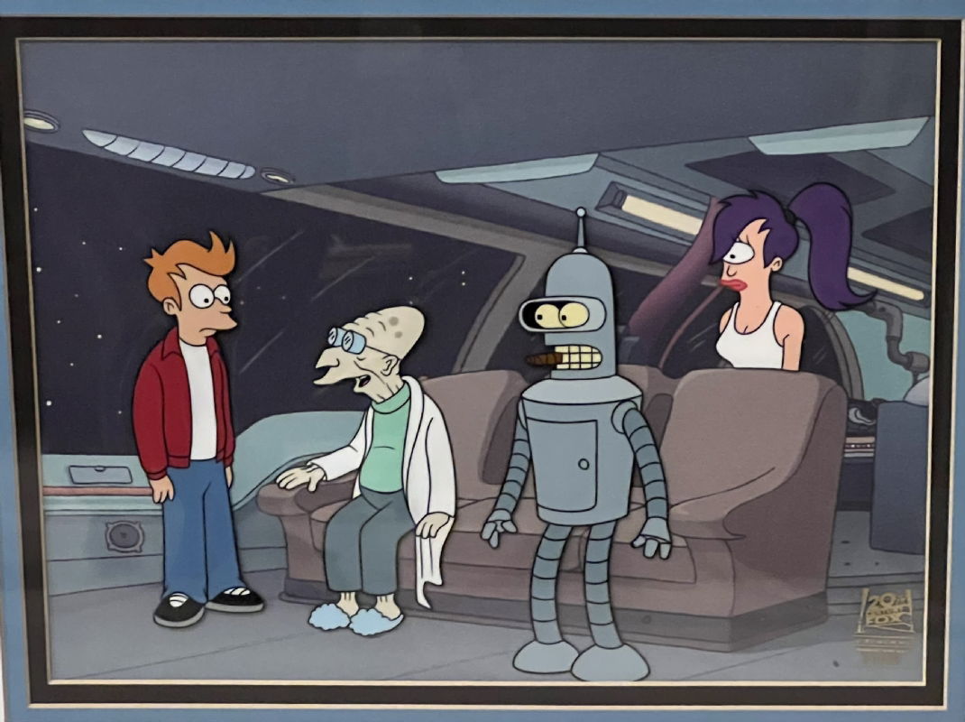 Futurama Cel The New Planet Express Crew In Hma Gallerys Futurama Comic Art Gallery Room 