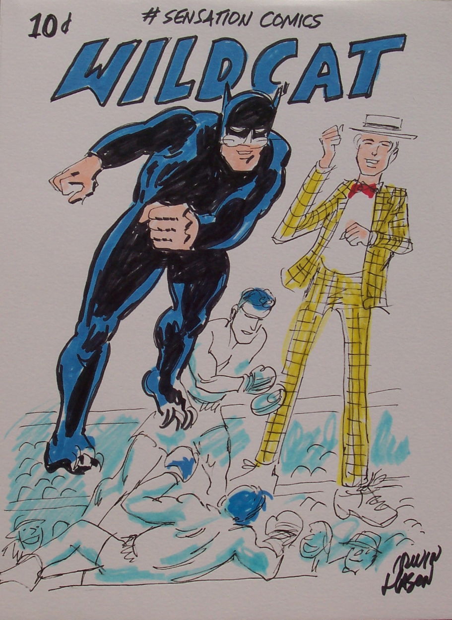 Irwin Hasen-Wildcat, in Eric Johnson's Superheroes Comic Art Gallery Room