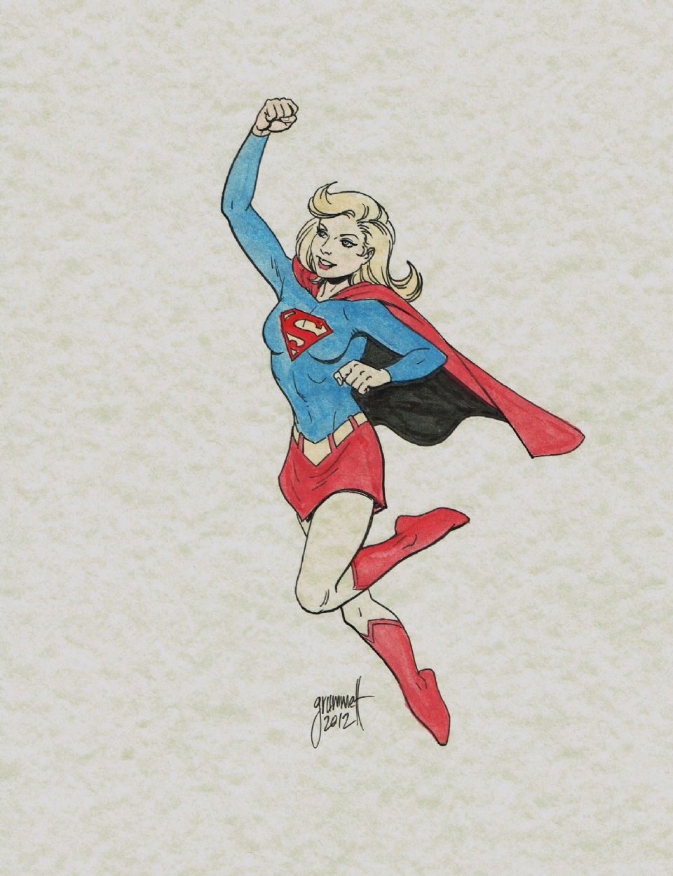 Supergirl Pin Up In Byron Hamms Tom Grummett Pin Ups Sketches And Other Greatness For 5250