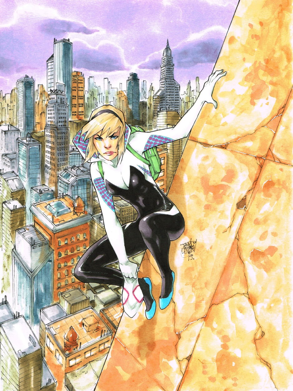 Spider-Gwen - Lindsay, in Byron Hamm's Spider-man Comic Art Gallery Room