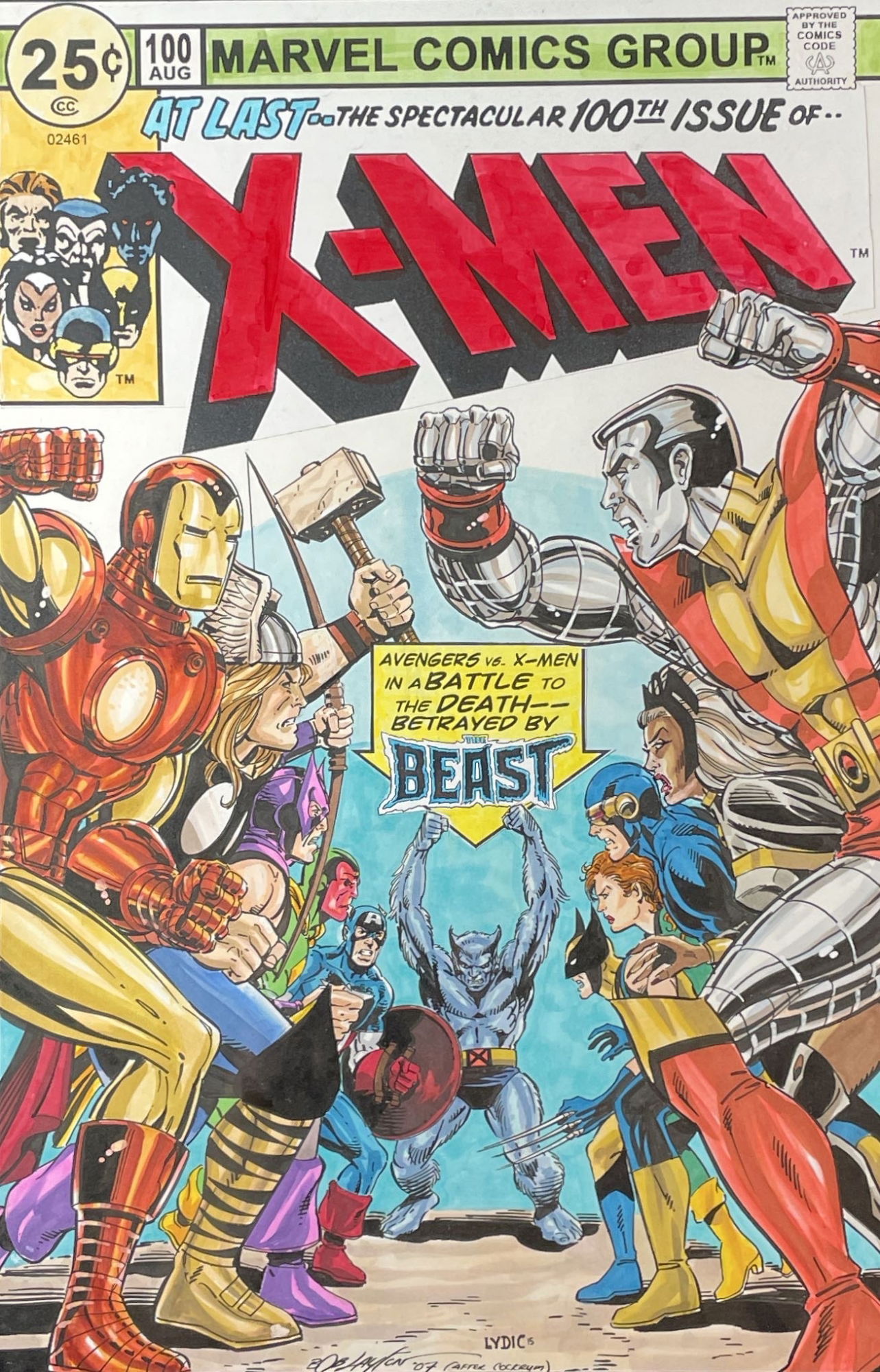 Avengers vs X-Men, 100th Issue Cover Recreation, in Jack L's Bob Layton ...