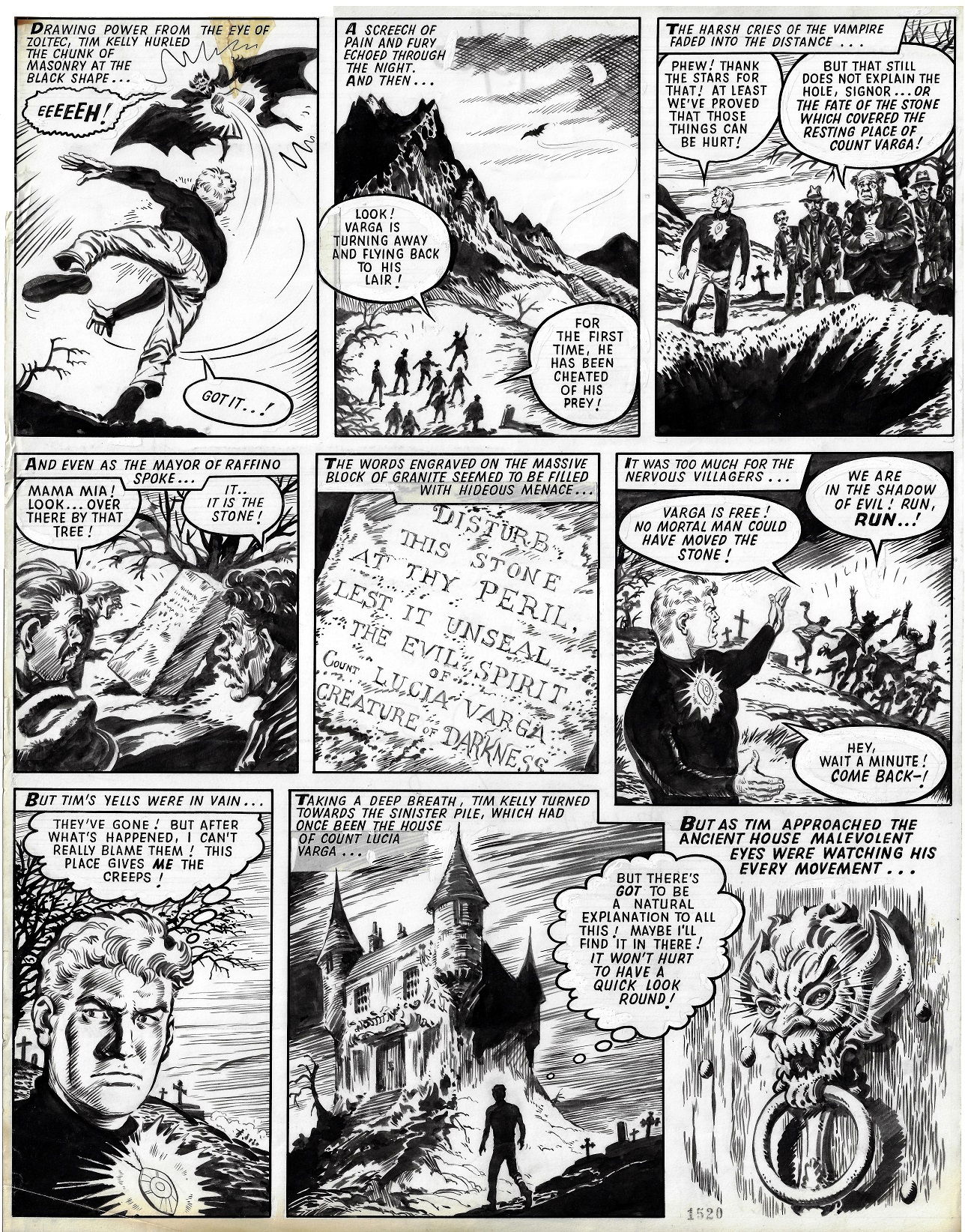 Episode 5 page 2, in Terry Doyle's 8. KELLY'S EYE - The Vampire of Raffino  (1965) Comic Art Gallery Room