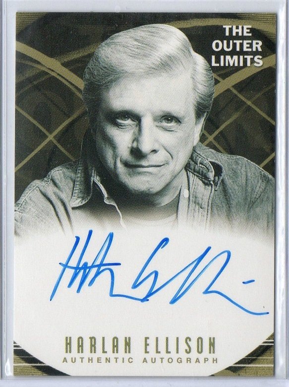 Harlan Ellison autograph card, in Terry Doyle's 6. DEMON WITH A 
