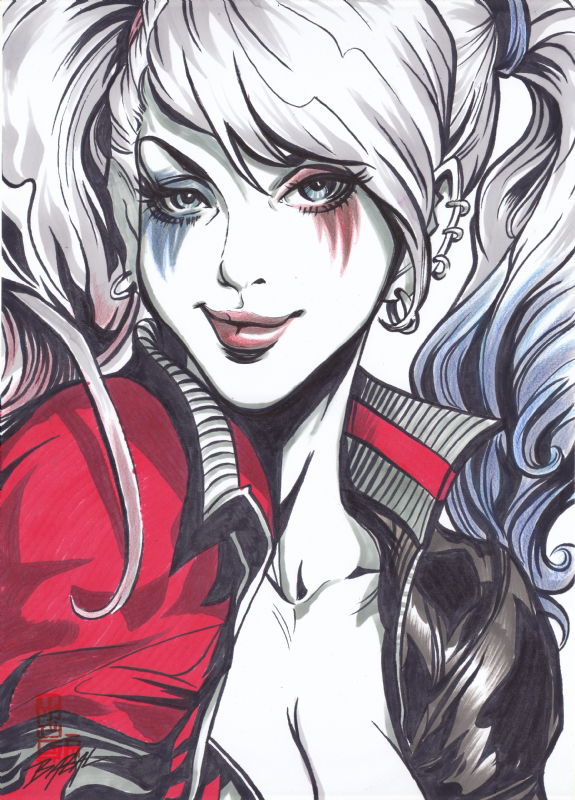 Harley Quinn #1, in Angel Bazal's Artgerm fanart Comic Art Gallery Room