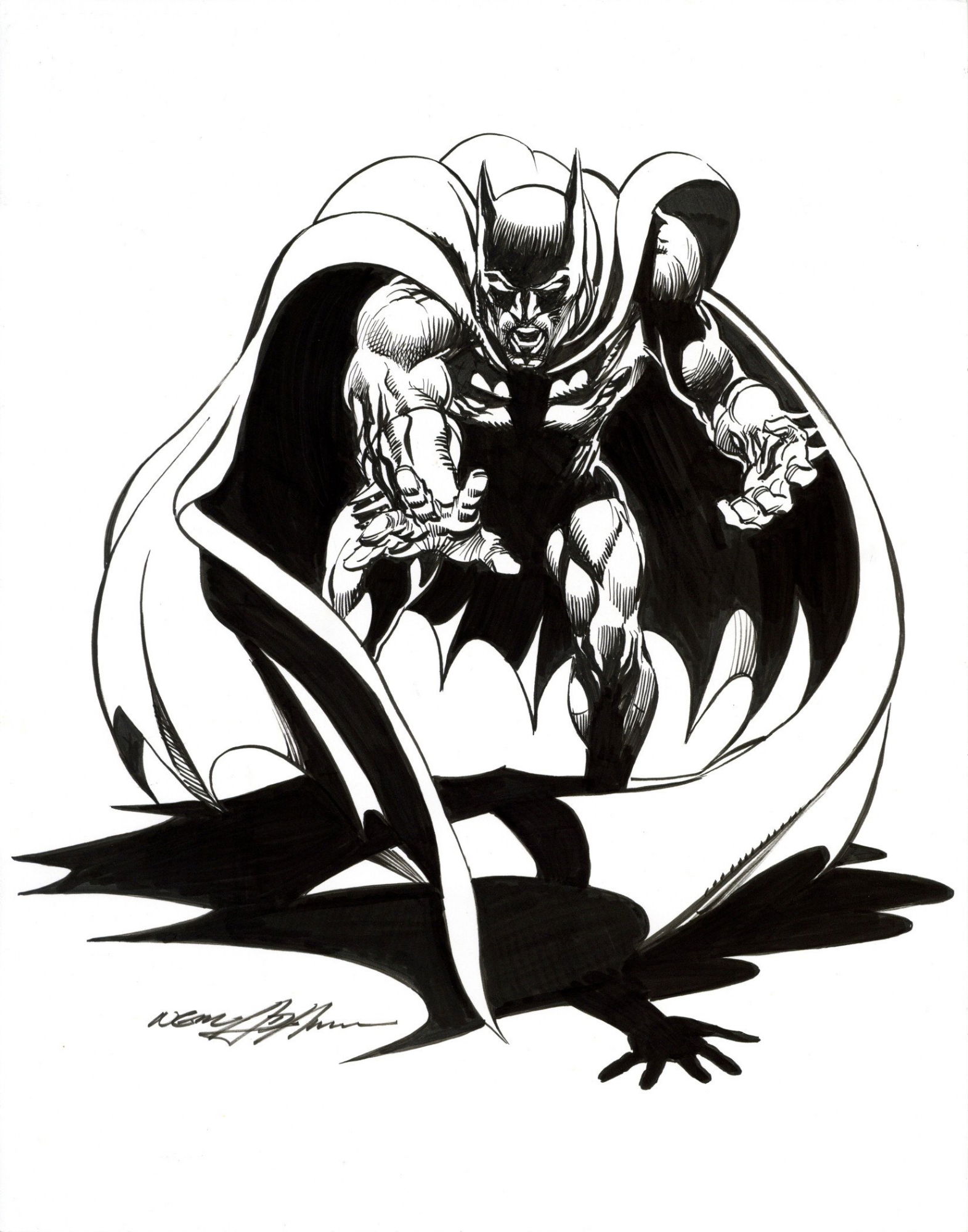 Batman with Shadows, in Neal Adams Continuity's Commissions Comic Art ...