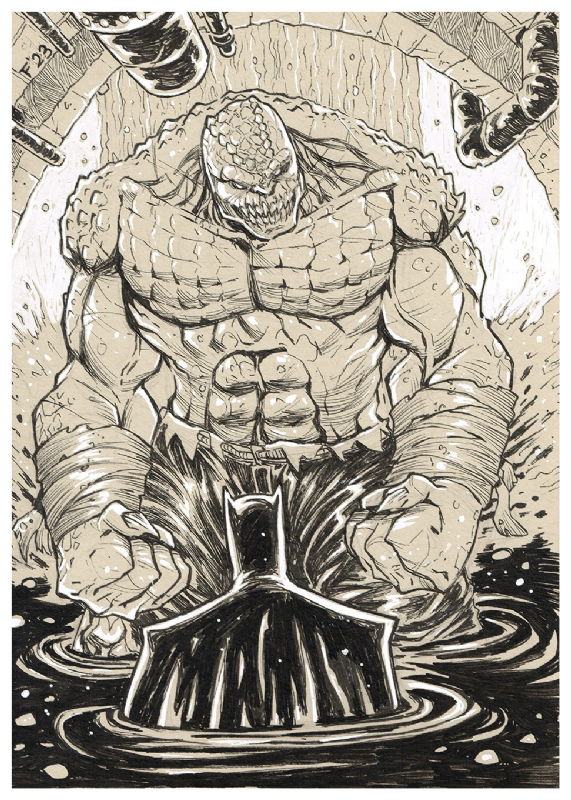 Inkragetober Ii 02 Killer Croc In Ferran Sellaress Inkragetober Ii 23 Comic Art Gallery Room 5109