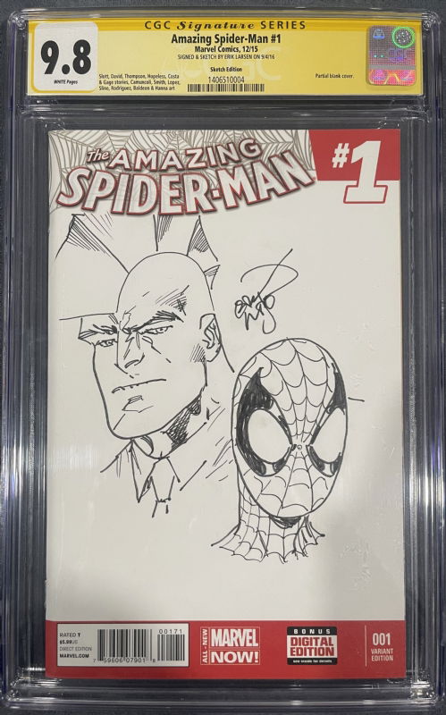 Erik Larsen Savage Dragon & Spider-Man Sketch Cover, in Dan Saitta's ...