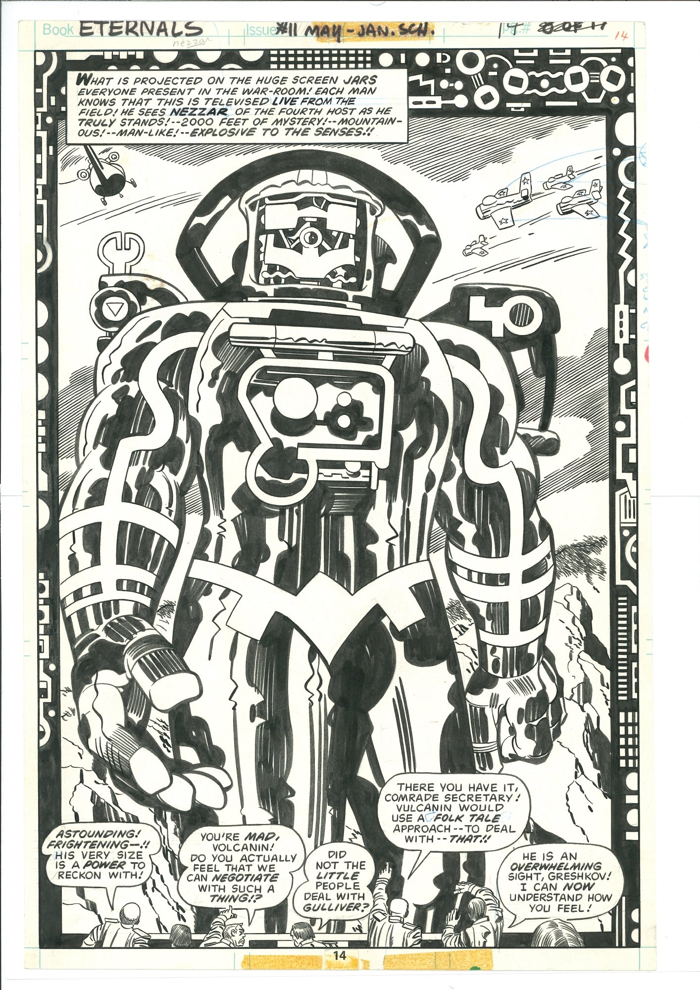 Jack Kirby - Eternals 11 - page 14 splash - Celestials, in Carlo M's Jack  Kirby Comic Art Gallery Room