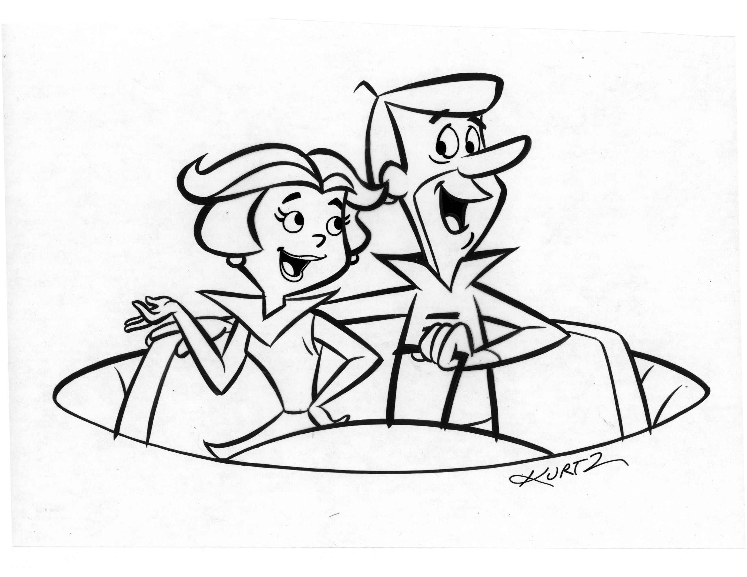 Jane And George Jetson In John Kurtzs Hanna Barbera Comic Art Gallery