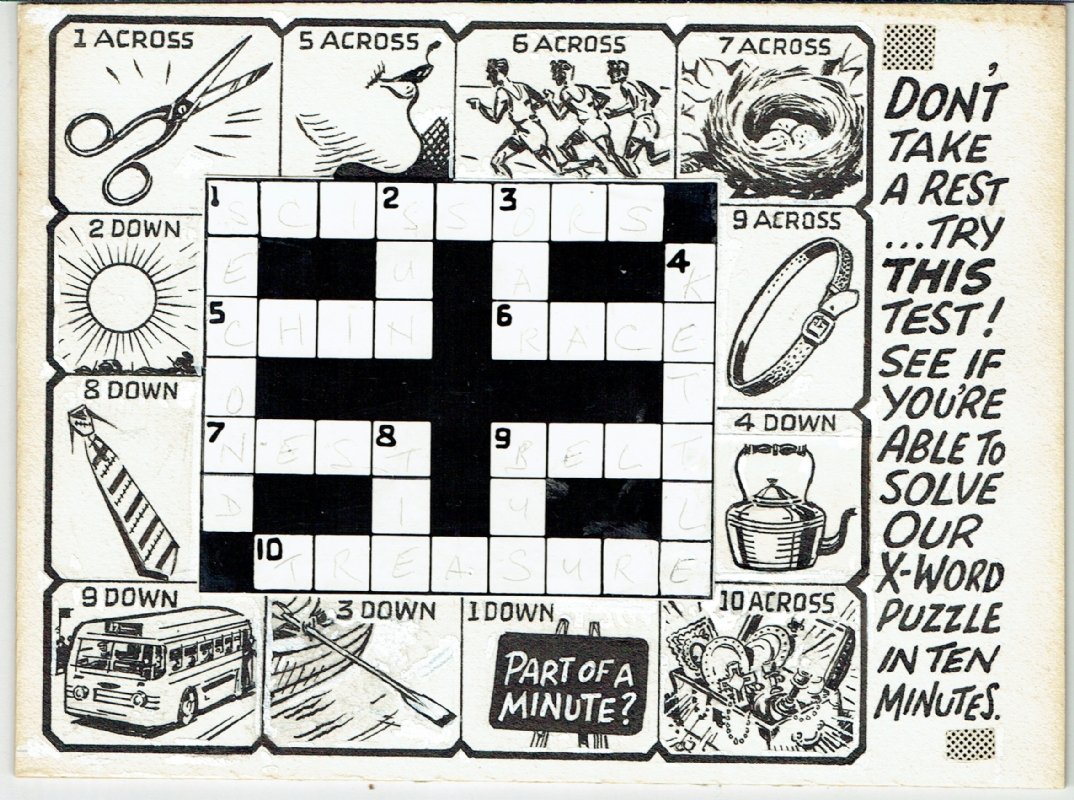Crossword puzzle artwork (1960s) 2 in * HoxtonArcade s Puzzle