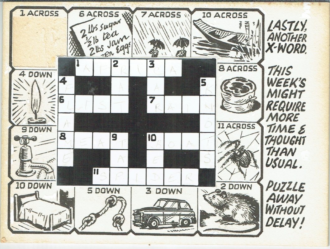 Crossword puzzle artwork (1960s) 3 in * HoxtonArcade s Puzzle