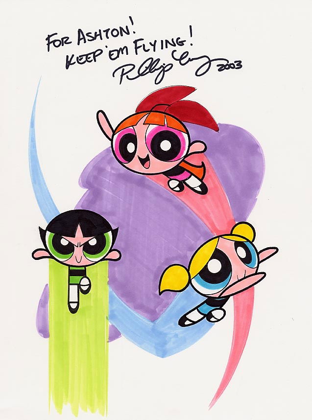 Phil Moy Power Puff Girls color sketch, in Bill Cox's Artwork for My ...