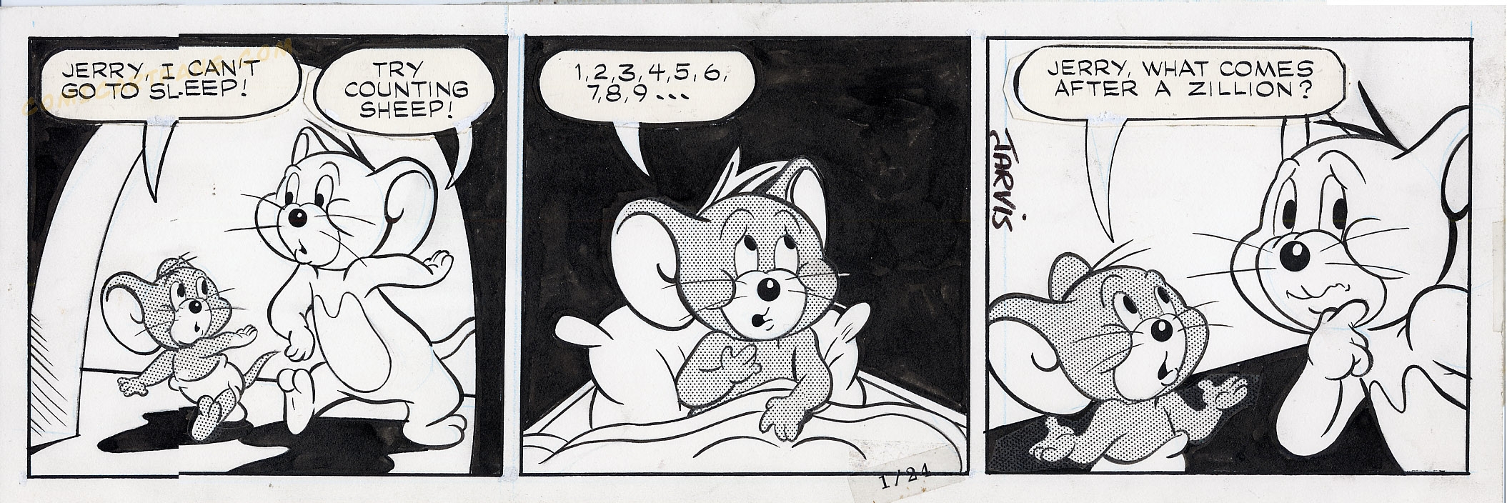 Tom and Jerry Strip, in Bill Cox's Artwork for My Son Comic Art Gallery Room