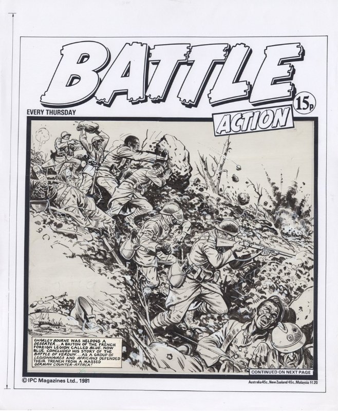 Charley's War cover by Joe Colquhoun from Battle Action 21st March 1980 ...
