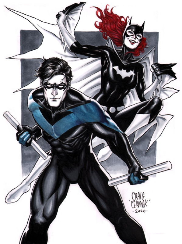 Nightwing And Batgirl In Craig Cermaks Pin Ups And Commissions Comic Art Gallery Room 0758