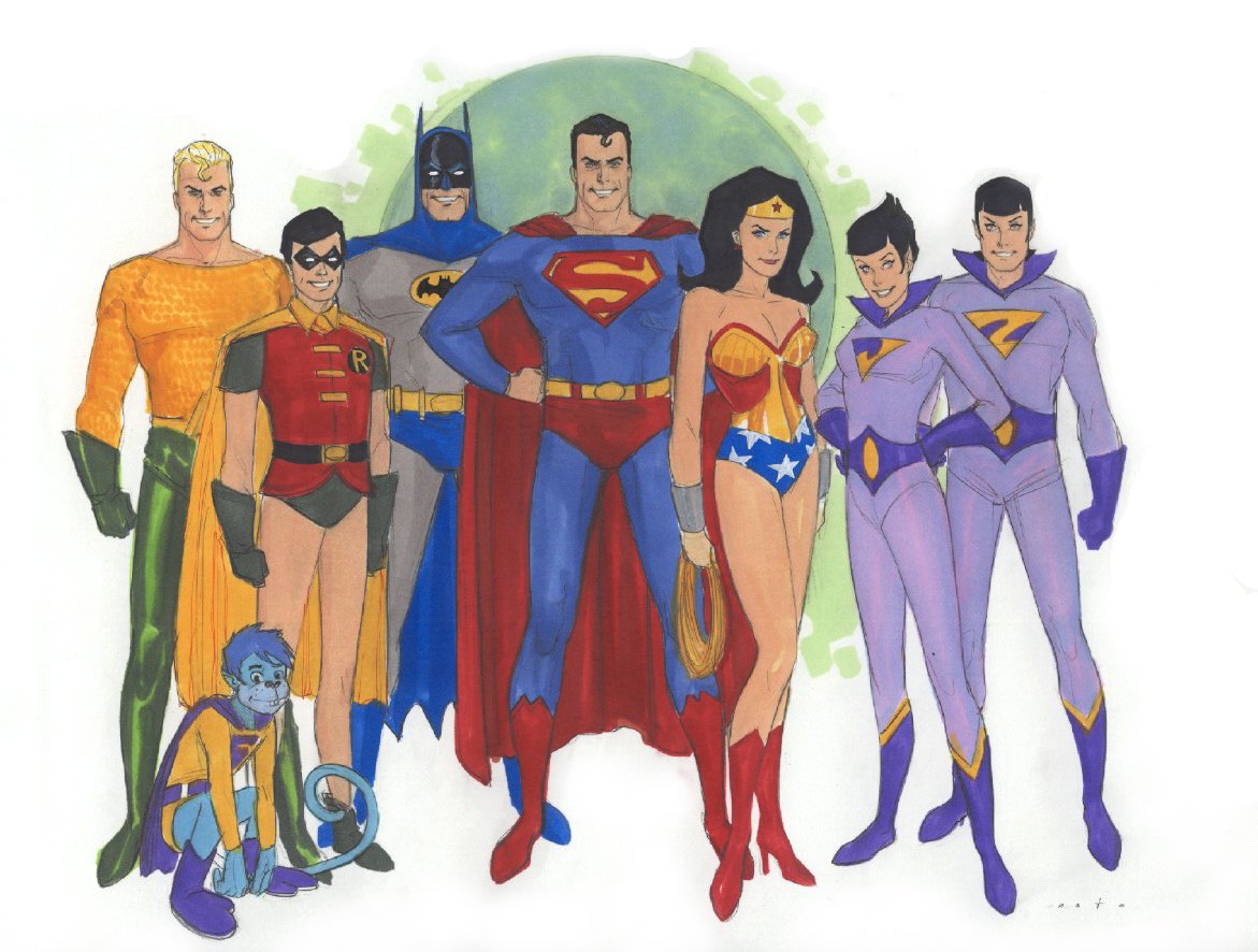 Superfriends-- Color, In David Mandel's Noto, Phil Comic Art Gallery Room