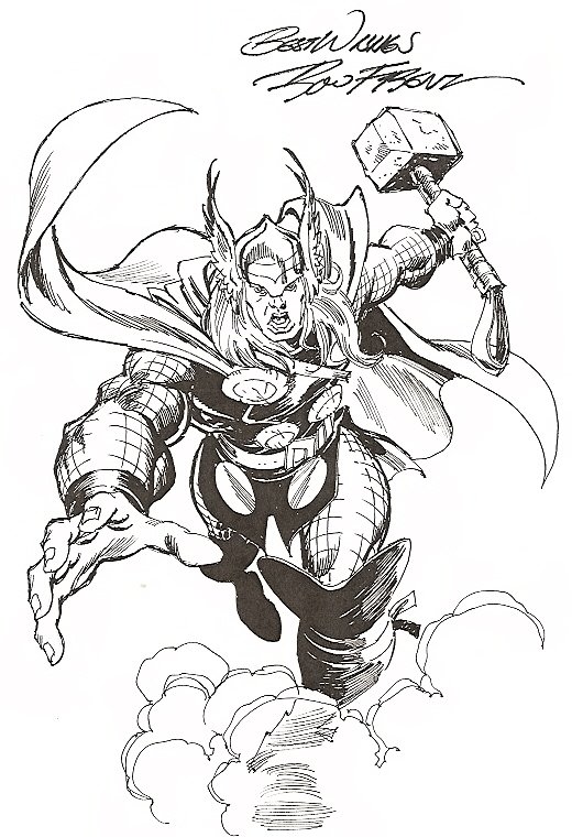 Ron Frenz : Thor in new costume, in Larry Jones's Thor Commissions ...