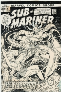 Everett Grail: Sub-Mariner 57 Cover with Venus Comic Art