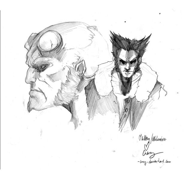 Hellboy & Wolverine by Coey Kuhn, in Joulie Vincent's Hellboy ...