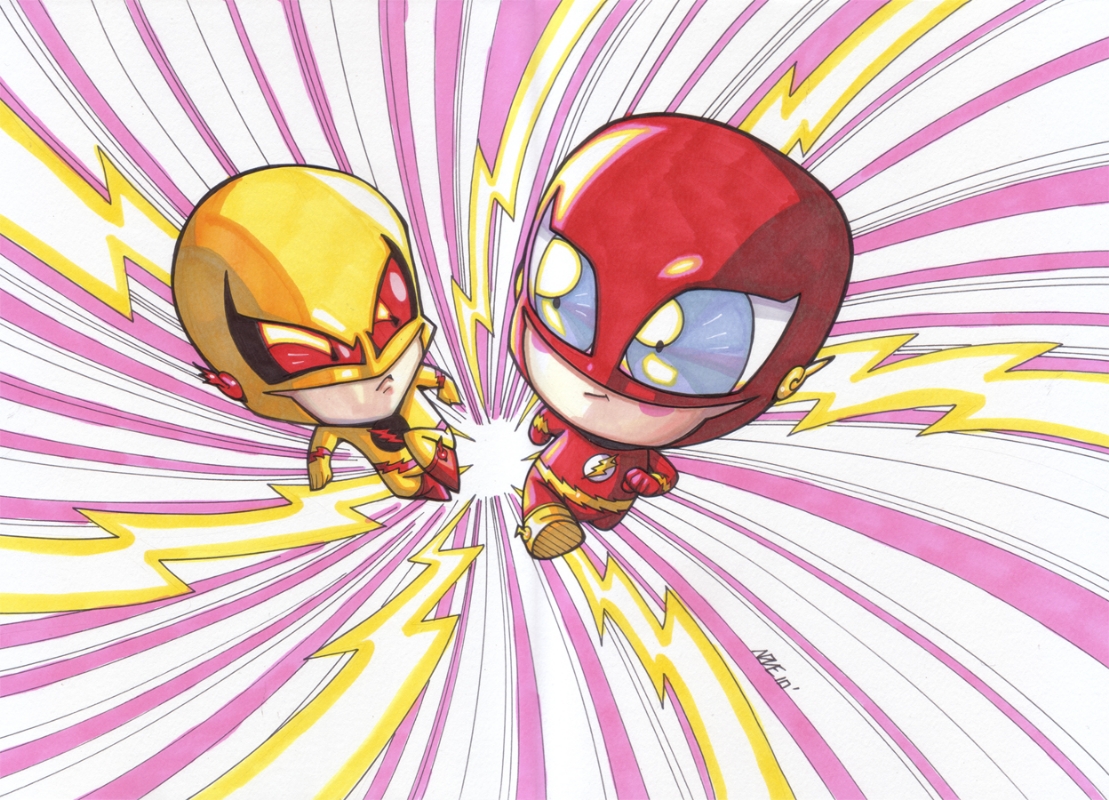Baby Flash And Reverse Flash In Oliver Nome S Art Comic Art Gallery Room