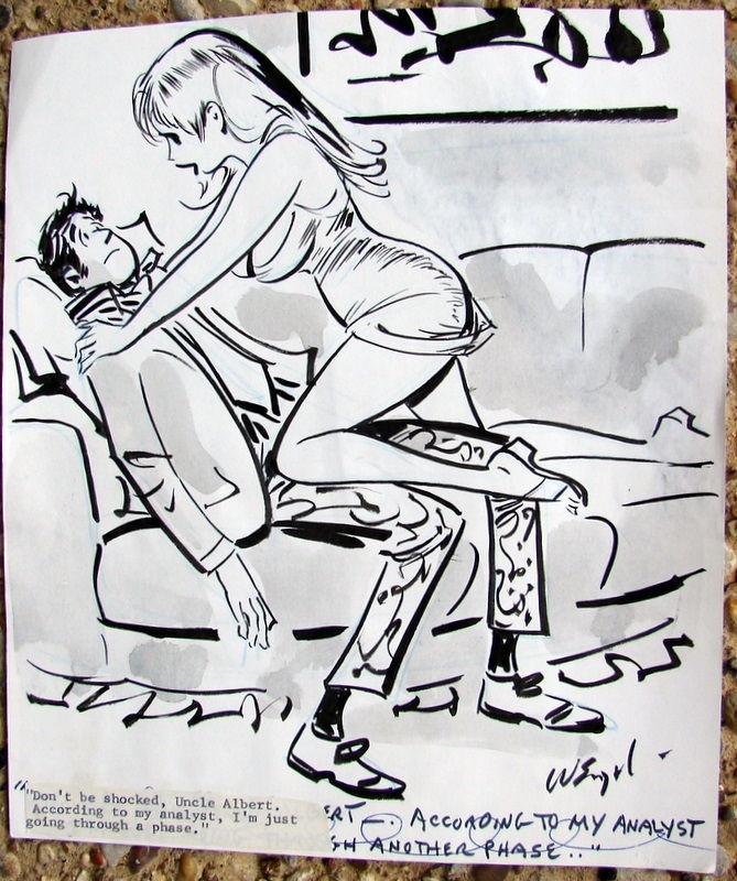 Sex to Sexty Cartoon, in Khwan Khwan's Bill Wenzel Comic Art Gallery Room