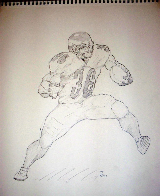 Brian Dawkins, in Jay Gero's NFL Art (All Art For Sale $$) Comic