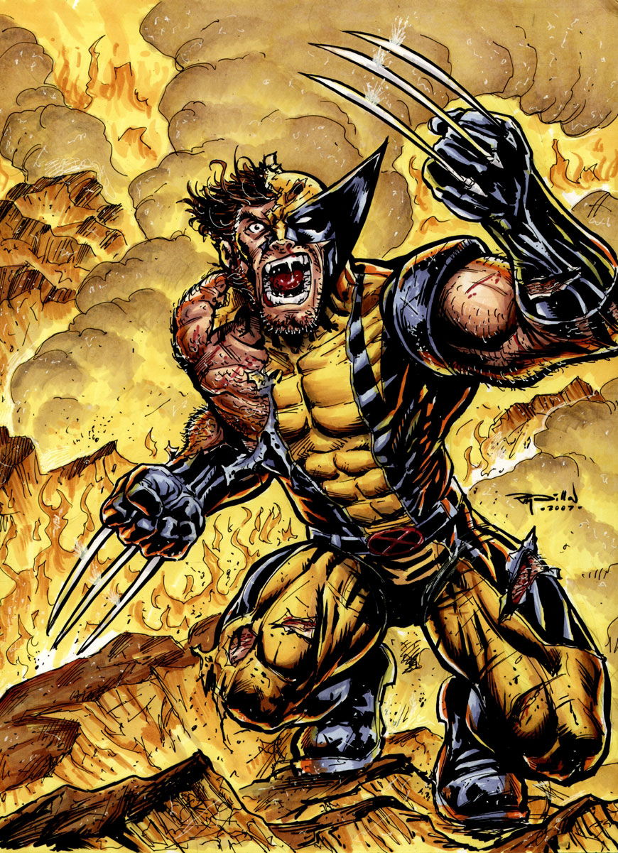 Wolverine, in RAY DILLON's Commissions Comic Art Gallery Room