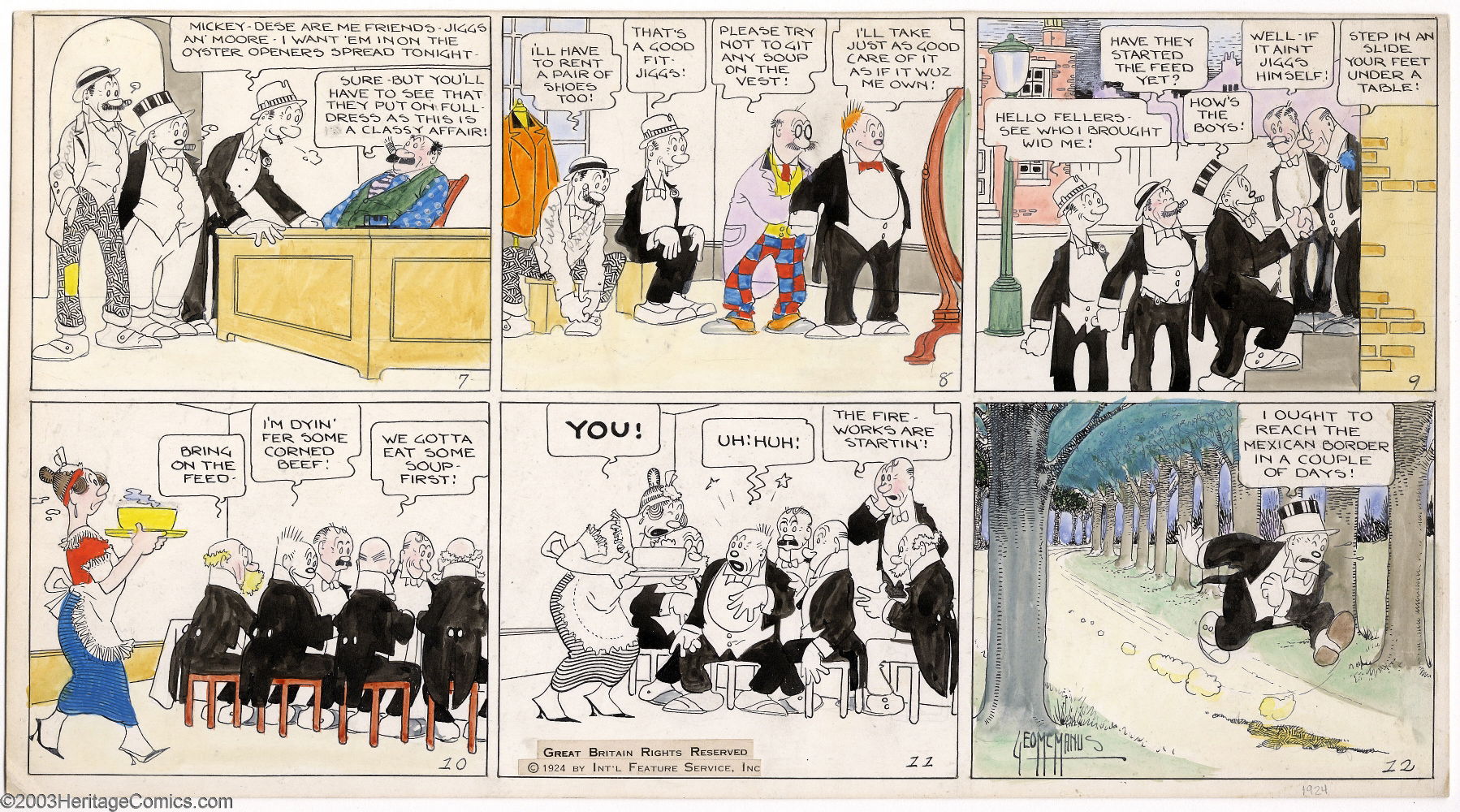 Bringing Up Father Sunday Strip 1924 In Max C S Z Dearly Departed Comic Art Gallery Room