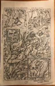 RED SONJA vs CONAN fight sequence prelim pg 15 from Marvel Feature #7 by Frank THORNE & Roy THOMAS 1976, Comic Art