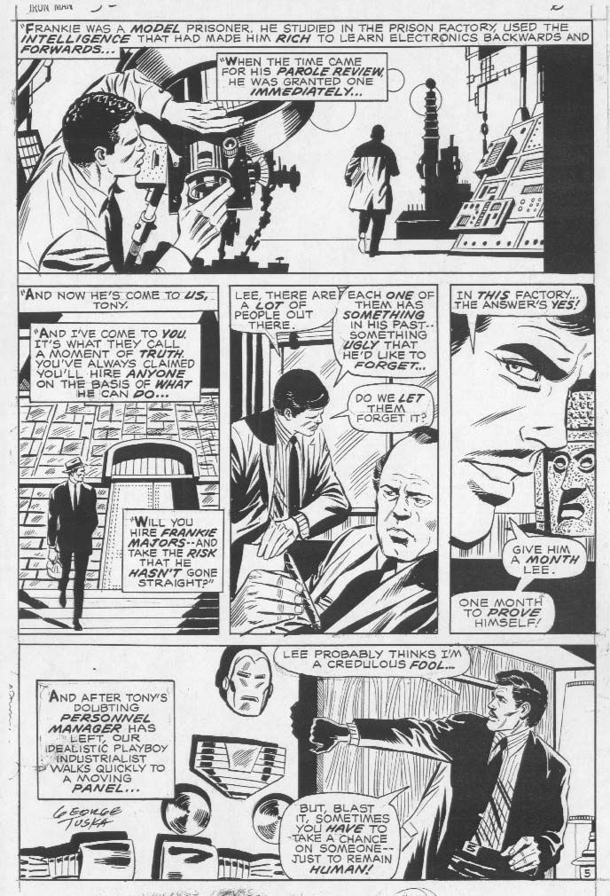 Iron Man # 38 page 5 costume change by Tuska 1971 - NFS, in Dewey ...