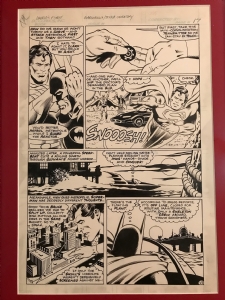 FS - Unpublished WORLD'S FINEST Inventory Story Page 17 with Superman and Batman by George TUSKA 1980s, Comic Art