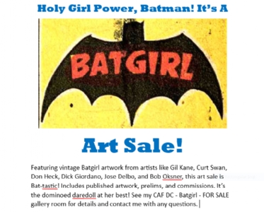 BATGIRL Art Sale!, Comic Art